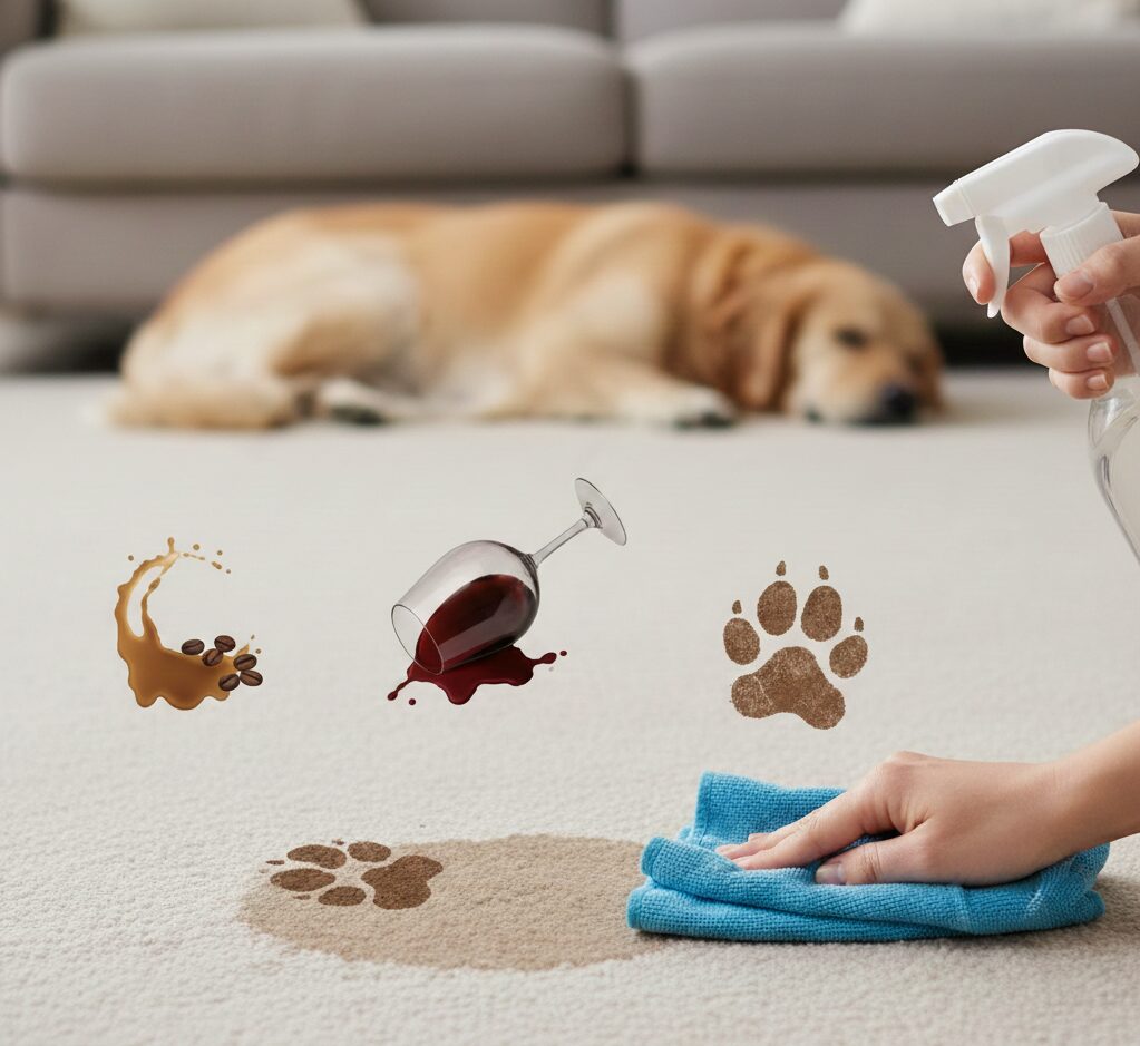 Coffee, Wine, Pets Remove Any Carpet Stain Easily