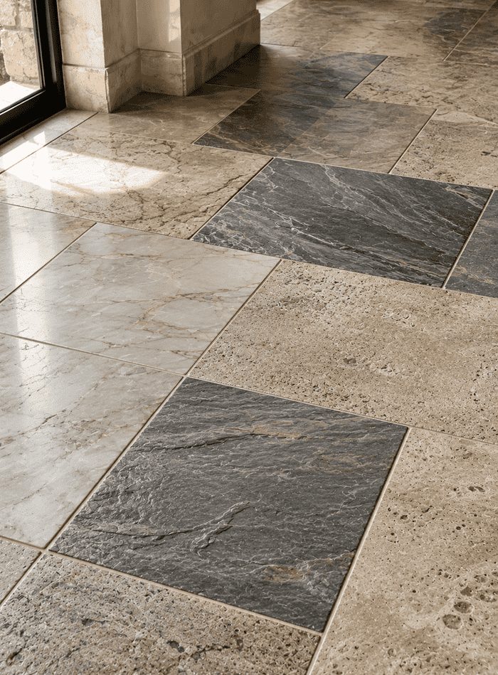 Natural stone floor cleaning